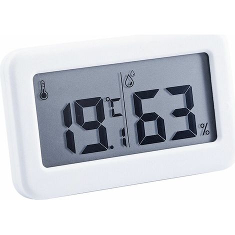Numerique Hygrometre Temperature Electronique Humidite Metres Jauge Ecran Lcd Retro-Eclairage Interieur Thermometre Hygrometre Avec Support Autocollant (1/5)