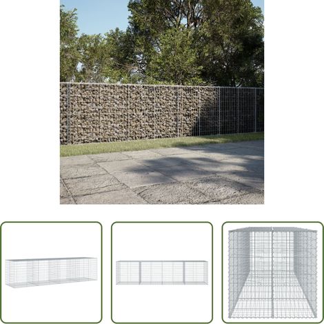 Aménagement extérieur -  Panier gabion avec couvercle 400x100x100 cm fer galvanisé (1/5)
