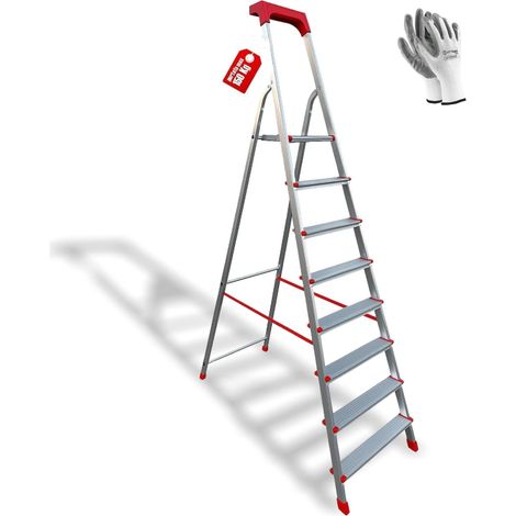 SCALA ALLUMINIO MARTINA 8 GR CON VASCHETTA OMAGGIO + GUANTI OMAGGIO