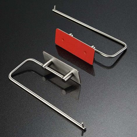 ELLE.porte-rouleau de papier-porte-papier auto-adhésif en acier inoxydable pour cuisine salle de bain baignoire (1/5)