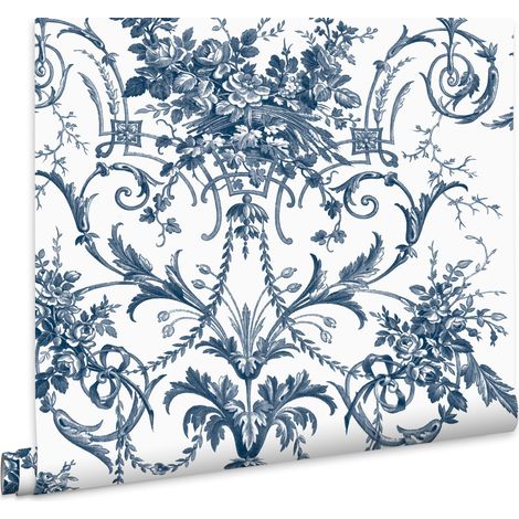 Laura Ashley Tuileries Vliestapete Blau 10mx52cm