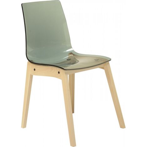 SEDIA LOLLIPO WOOD - GRANDSOLEIL Colore: Trasparente fume'