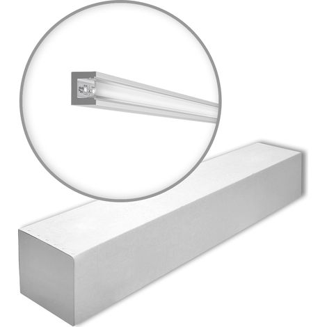 NMC IL12-box WALLSTYL Noel Marquet 1 Box 30 pieces Cornice moulding Moulding for indirect lighting contemporary design grey 60 m