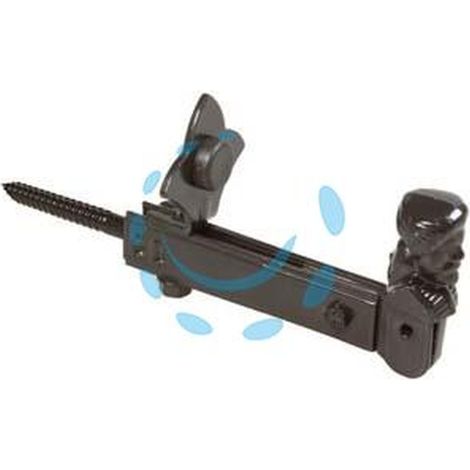 FERMAPERSIANE AD OMINO CON VITE E FERMO REGOLABILE - mm.180x65h. verniciato nero Q.TA 5