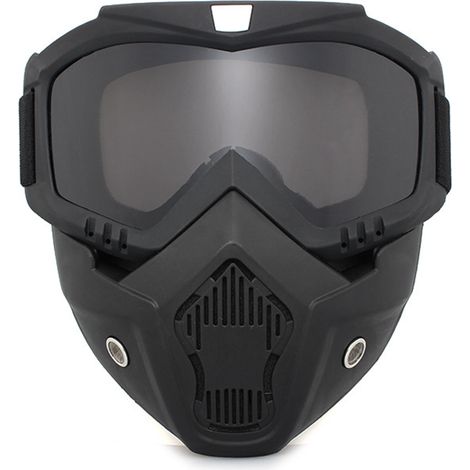 Lunettes de protection étanches au vent avec visière intégrée pour casque moto, verres gris, équipement de conduite extérieur. (1/5)