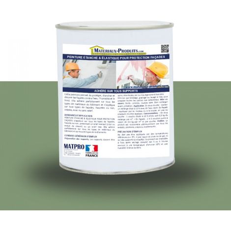 Peinture étanche & élastique pour protection façade - 2.5 Kg Vert clair - MATPRO