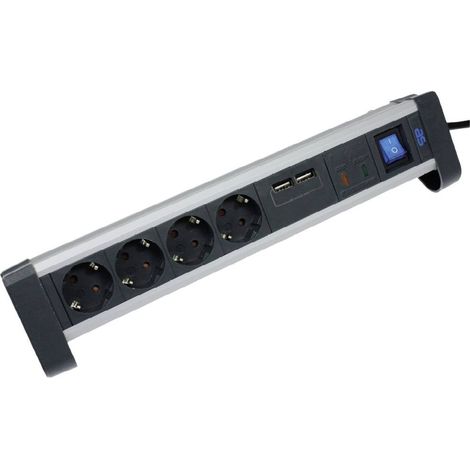 AS Schwabe 18361 Multipresa con interruttore Nero, Argento Schuko 1 pz. (1/4)