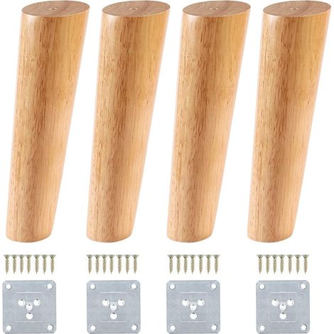 4 gambe per mobili in legno, gambe per divano in legno massello da 20 cm, gambe per mobili in legno oblique per divano, cassettiera e mobile in stile Mid Century (1/5)