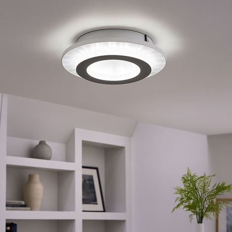 Deckenleuchte mit verstellbarer Lichtfarbe Wohnzimmerlampe Kristalle LED Deckenlampe grau weiß, 12W 4700lm warmweiß, neutralweiß, kaltweiß, DxH 20 x 5,5 cm