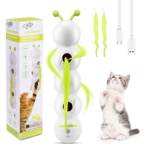 Wusel Wurm Jouet pour chat avec ventouse,sans fil,Smart Motion Wuselwurm, jouet interactif pour chat à monter au mur et à la (1/5)