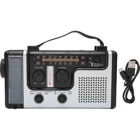 Pan-Powered LED AM/FM/SW Radio with Solar Dynamo for Outdoor Emergency Use and Portable Flashlight (1/5)