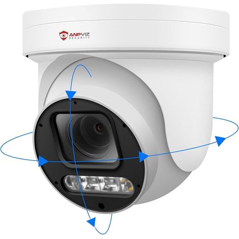 6MP PoE Caméra PTZ Extérieur, 5X Zoom optique, Caméra de surveillance IP avec détection de personnes/voitures, Panoramique 280°, Inclinaison 90°, Projecteur et alarme sonore, Logement pour cart (1/5)