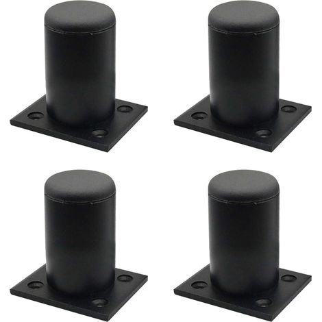 Pieds de table en alliage d'aluminium, pieds de meubles réglables en métal pour plan de travail, petit déjeuner, bar, bureau, armoire d'angle (noir, 4 pièces, taille : 6 cm) (1/5)