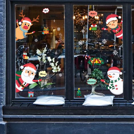 10 pegatinas de copos de nieve, diseño a doble cara, decoración para ventanas, Navidad (1/4)