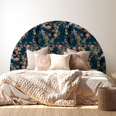 Stickers tête de lit - Fleurs - 160 x 130 cm - Pour lits (120 à 140 cm) - Adhésif MAT (1/2)