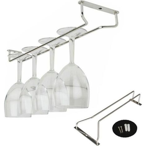 Acier inoxydable Rangement Support Verre a Pied Coupe Casier a vin Porte-Verre, 35cm