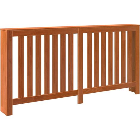 Cache-radiateur cire marron 169x19x84 cm bois massif de pin
