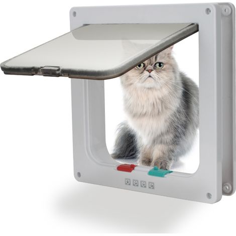 Porta per gatti a 4 vie Gattaiola Porta per animali domestici Gattaiola per cani Sistema di porte per gatti L 23.5 x 25 cm (1/5)