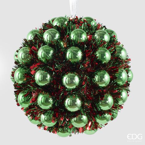 EDG Enzo De Gasperi Addobbo a Palla con Palle Green Mix Ø25 cm – Decorazione di Natale (1/2)
