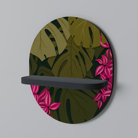 Mensola ovale TROPICAL BEAUTY nera (1/5)