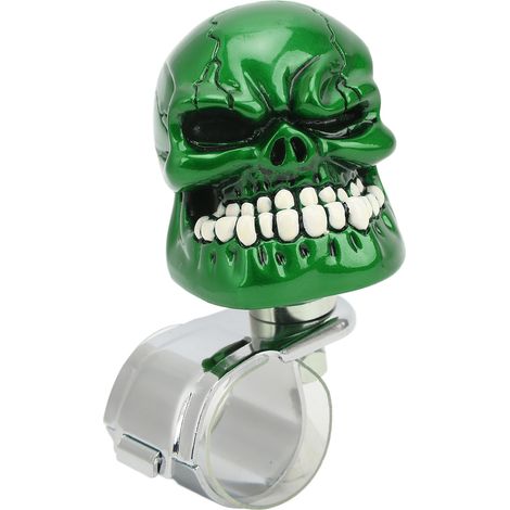 Bouton de volant en forme de tête de mort, poignée électrique anti-suicide pour voitures, camions, tracteurs, bateaux, vert (1/5)