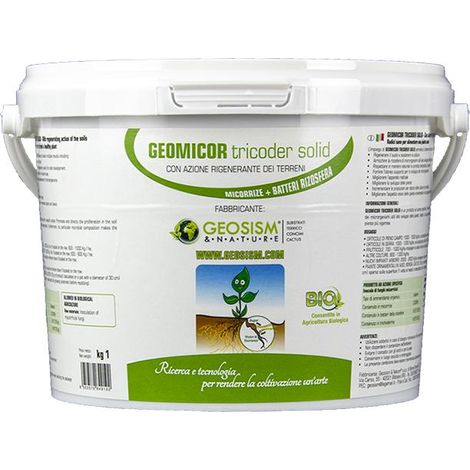 Geomicor Tricoder Solid, (1 kg), inoculo granulare di funghi micorrizici con trichoderma per ortaggi, fiori e piante (1/3)