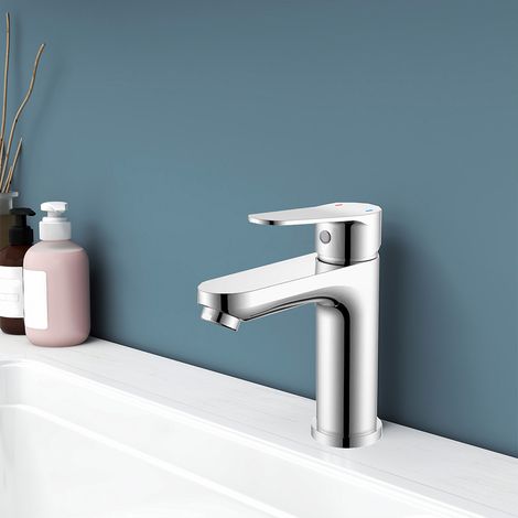 OCEAN Rubinetto per lavabo da bagno acqua calda e fredda con 2 tubi inclusi miscelatore lavabo (1/5)