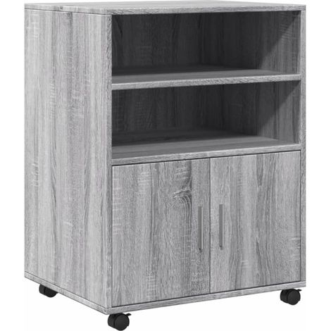 Maison Exclusive - Armario con ruedas madera de ingeniería gris S