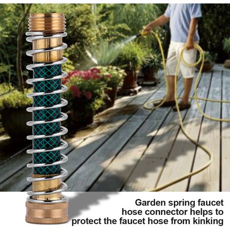 Rallonge de robinet jardin avec ressort anti-pliure, raccord d'irrigation, protecteur de tuyau, accessoire de fixation extérieur (1/5)