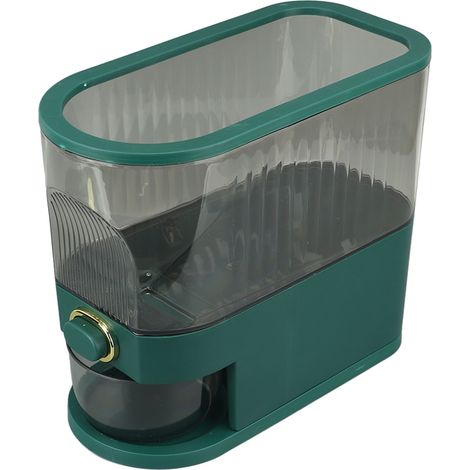 Distributeur de riz en PET/PP avec couvercle hermétique, seau à grains et récipient de stockage d'aliments secs, capacité de 5 kg, avec verre doseur intégré pour la cuisine.