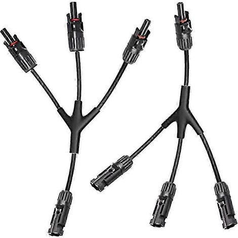 Connecteurs solaires en Y, adaptateur parallèle pour panneaux solaires, répartiteur 1 paire, kit d'outils pour câbles solaires compatible avec les panneaux solaires simples WHBYV (1/4)