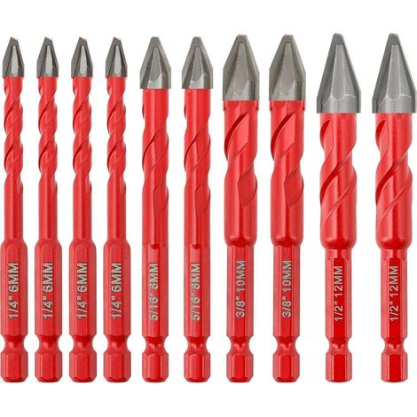 Fliesenbohrer Exzenterbohrer Keramik 6mm4+8mm2+10mm2+12mm2 (1/5)