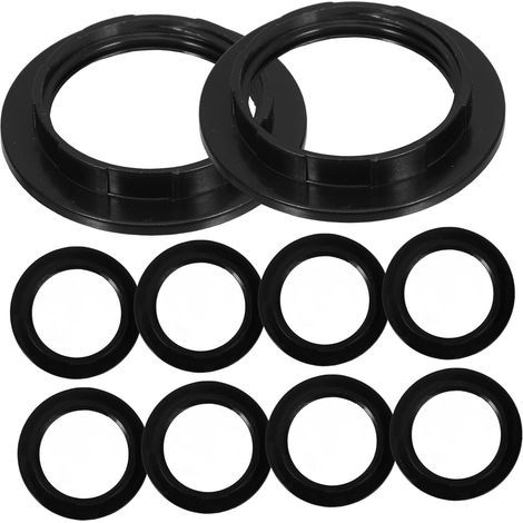 Lot de 10 Anneau de Serrage Plastique pour ille Bague de Collier Abat-jour Compatible avec Appliques Lampes sur Pied Table Remplacement Facile sans Outils Lot de Noir (1/5)