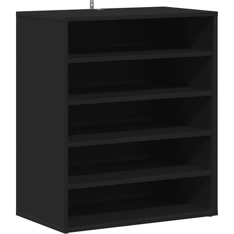 Armoire à chaussure  Meuble à chaussures Noir 60x35x70 cm Bois d’ingénierie (1/5)