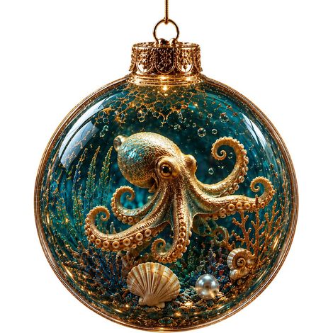 Méduse lumineuse miniature 3D, décoration de Noël, 10 x 10 cm, style G avec lumière
