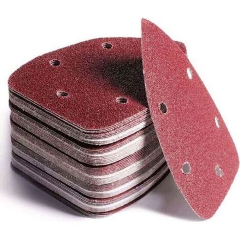 60 Pieces Mouse Detail Sanding Sheets, 5 Holes Hook and Loop Sander Pad Assorted Grits 40/60/ 80/120/ 180/240 Mouse Sandpaper for Sander (14cm x 9cm) (1/4)