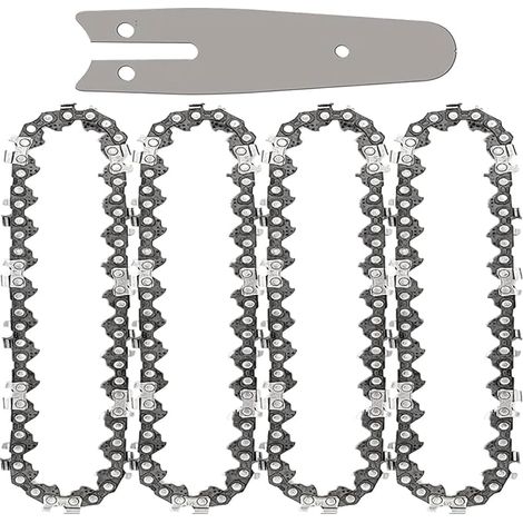 Lot de 4 chaînes de tronçonneuse 4 Pouces 28 maillons d'entraînement Pas de 1/4" pour Stihl GTA 26 jauge de 0,043" avec Guide chaîne de 4 Pouces 10 cm références 71 PM3 28 3670 005 0028 (1/5)