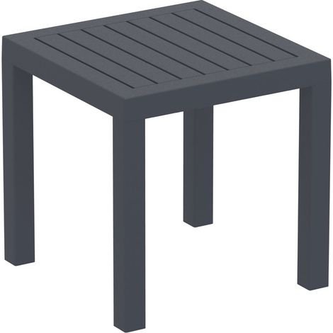 Décoshop26 – Table de jardin en plastique gris foncé résistante aux intempéries 45x45x45 cm – Plateau stable – SKU MDJ10202 (1/3)