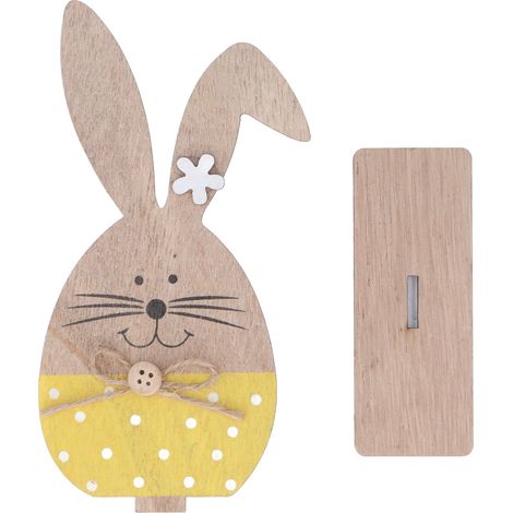 Niedliche Hasenfigur aus Holz im nordischen Stil als Schreibtischdekoration für Zuhause, Büro oder Kindergarten (1/5)