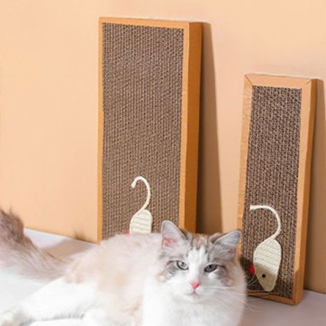 Planche à gratter pour chat 45 x 20 cm, planche à gratter pour chat domestique, repose-pieds 2 en 1, planche à gratter pour chat (1/4)