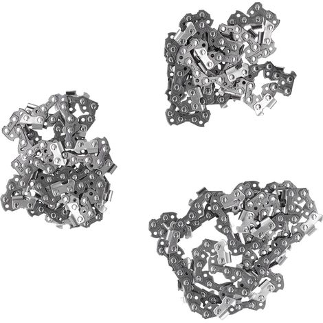 Lot de 3 chaines pour tronçonneuse acier allié pas 3/8po dent centrale 1.3mm pour bûcheronnage sciage bois (1/5)