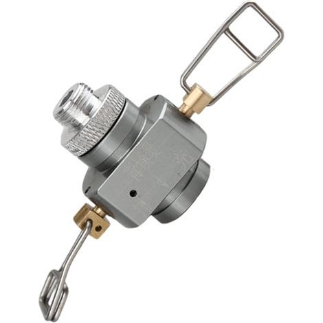 Valve gonflable à gaz portable pour réchaud de camping propane adaptateur argent cuivre (1/5)