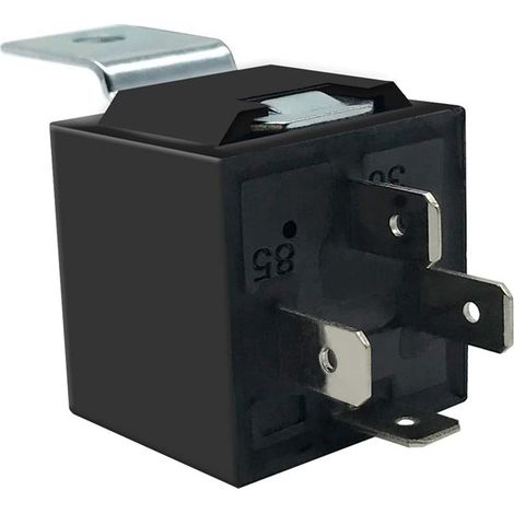 1 set of 5 black plastic JD1912 series backrest 40A 12V automotive relays with matching star-shaped anti-corrosion design (1/4)