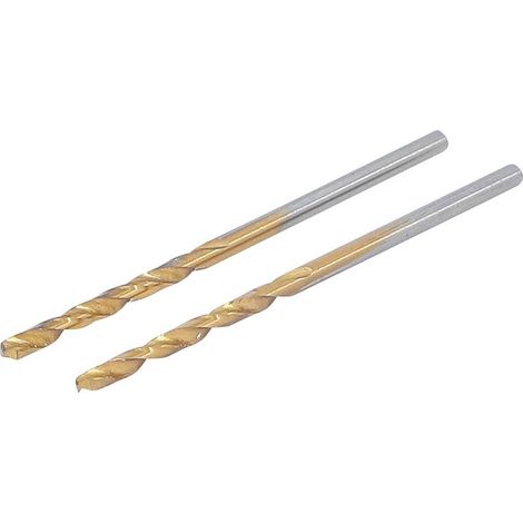 Forets Hélicoïdaux HSS-G 2,0 mm - Lot de 2 pcs - Nitrure de Titane, Haute Précision et Durabilité - D-Work