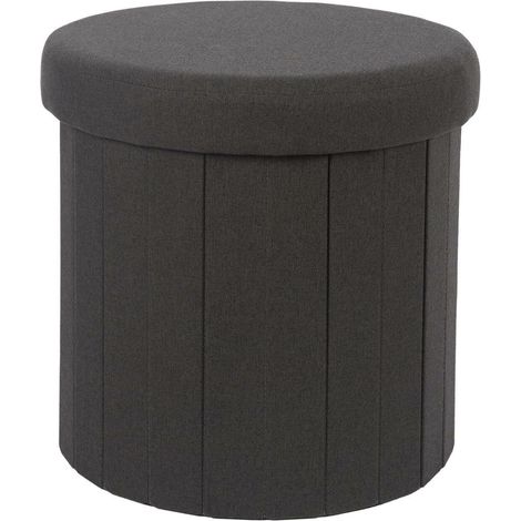 Olaf Faltpouf, grau, mit Stauraum, rund, 38 cm (1/5)
