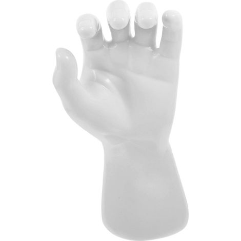 Présentoir blanc en forme de main, adapté aux porte-bracelets, lot de 4, en plastique. (1/5)