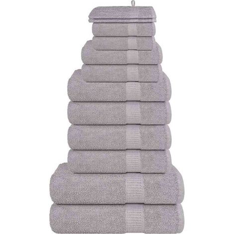 Ensemble de serviettes FROGN 12 pièces, gris, 360 g/m² (1/5)