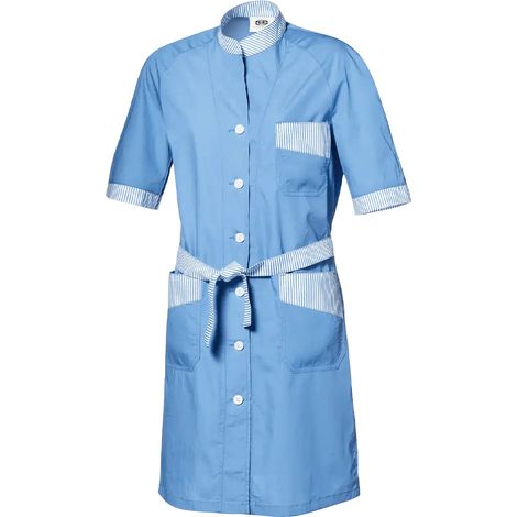 SIR SAFETY SYSTEM SANDRINA TOILE 20/24 Blouse de travail en coton à manches courtes bleu ciel Taille 52