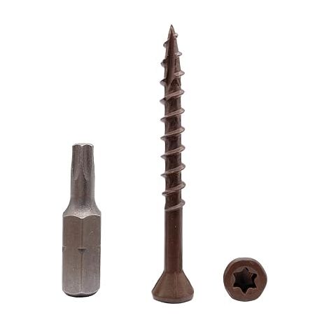 0.6 x 45mm Torx Type 17 Countersunk Head Wood Deck Screws - Brown (1/3)