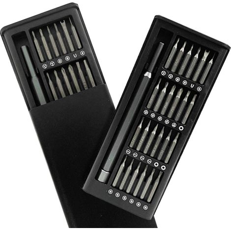 Jeu de 25 tournevis en acier allié au chrome-vanadium et tournevis magnétiques, adapté à la réparation d'ordinateurs et de téléphones portables. (1/5)